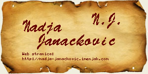 Nadja Janaćković vizit kartica